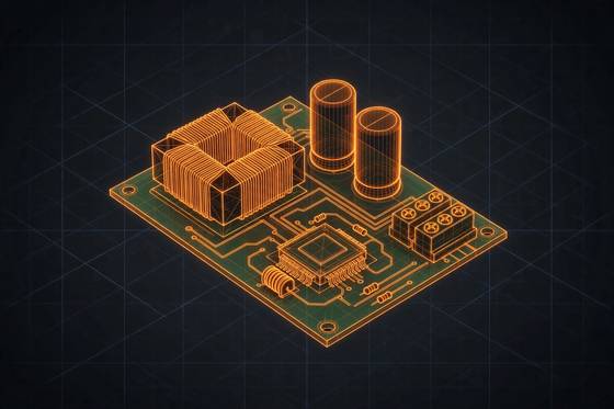 AI illustration of the Buck converter 5 V / 5 A