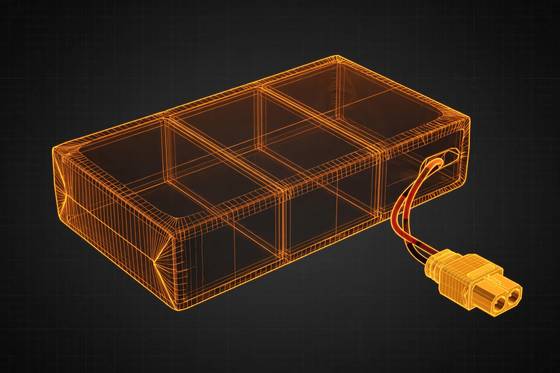 AI illustration of the LiPo battery 3S 2200 mAh