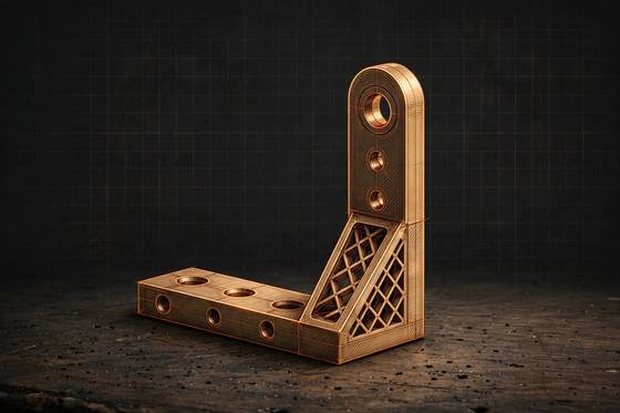 AI illustration of the Motor mount bracket (3D-printed)