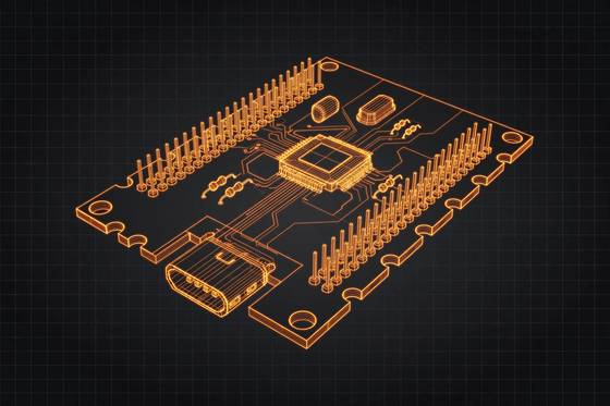 AI illustration of the Raspberry Pi Pico (RP2040)