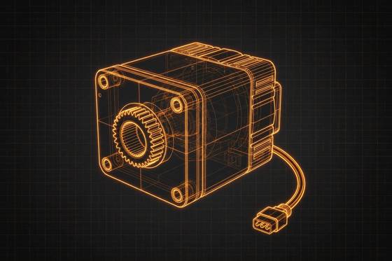 AI illustration of the STS3215 serial bus servo (Feetech)
